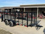 7x14 Powder Coated Dovetail Utility Trailer 4ft Mesh Sides (2) 3,500lb Axles