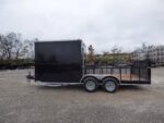 Enclosed Utility Hybrid Trailer 7'x18' with Side Ramp- Lawn Mower Equipment Hauler Storage - Image 4