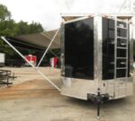 Enclosed Trailer 8.5'x28' Black - Extended Roof Observation Deck Storage - Image 7