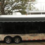 Enclosed Trailer 8.5'x28' Black - Extended Roof Observation Deck Storage